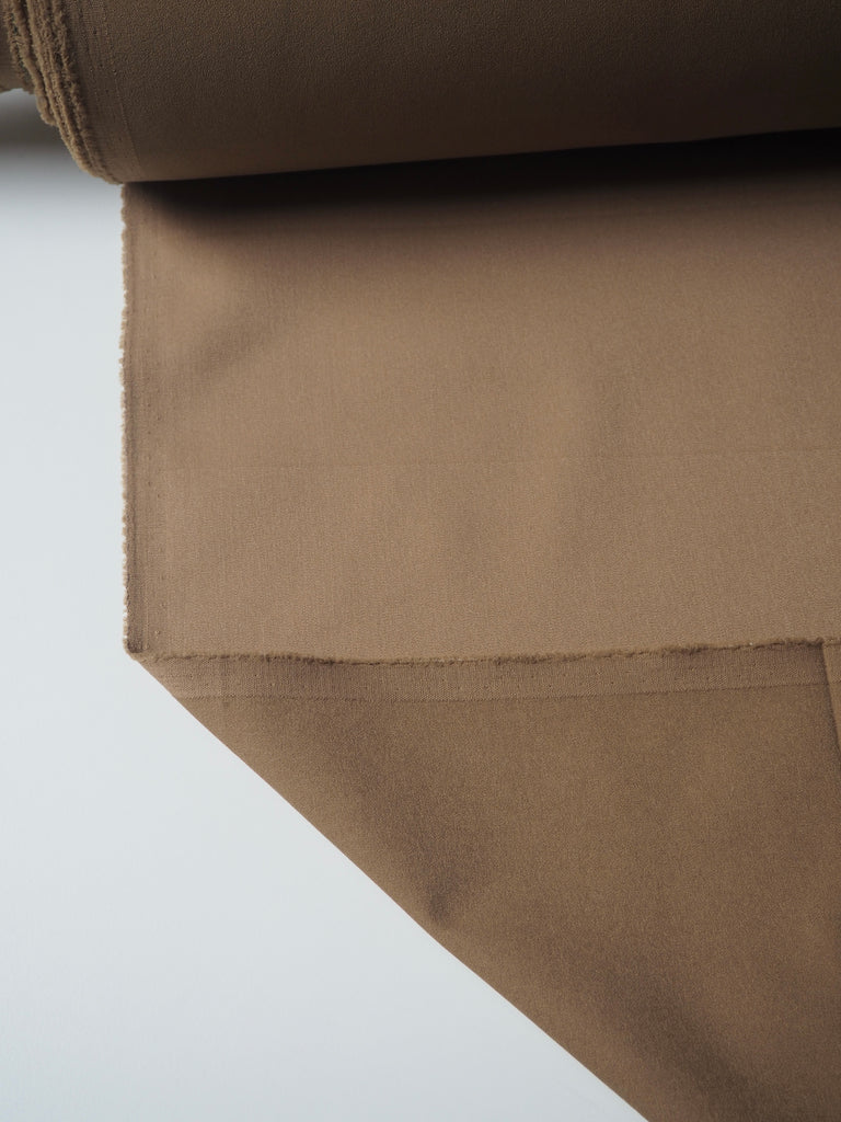 Camel Stretch Crepe-Backed Twill