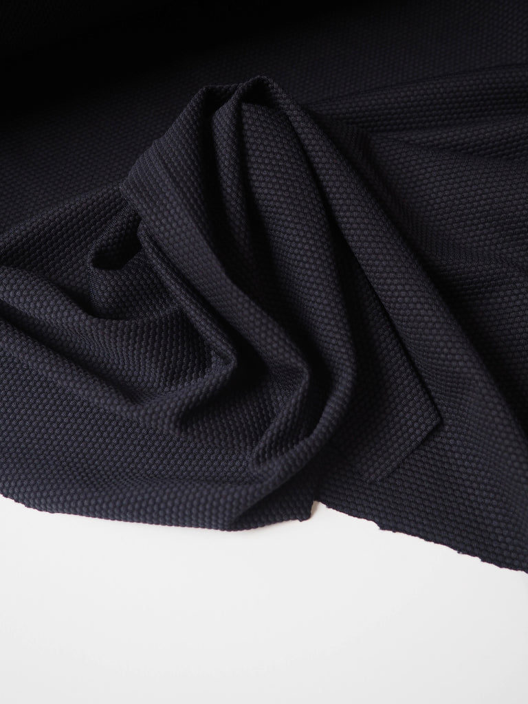Black Textured Swim Performance Jersey