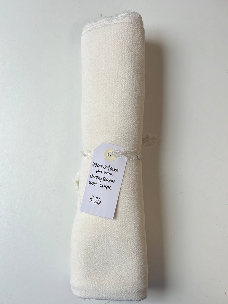 Ivory Double Wool Crepe Remnant