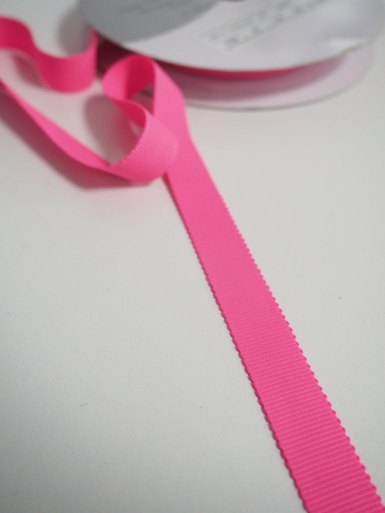 Shindo Neon Pink Grosgrain Ribbon 15mm