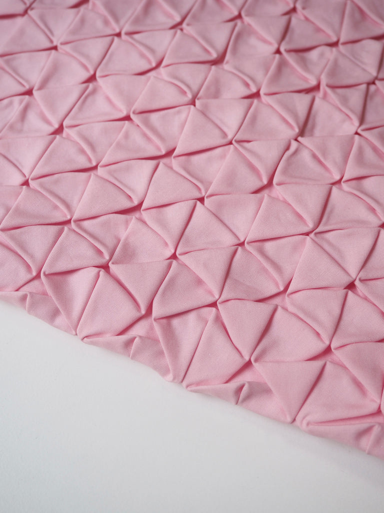 Pink Cotton Triangle Swirl Pleated Piece