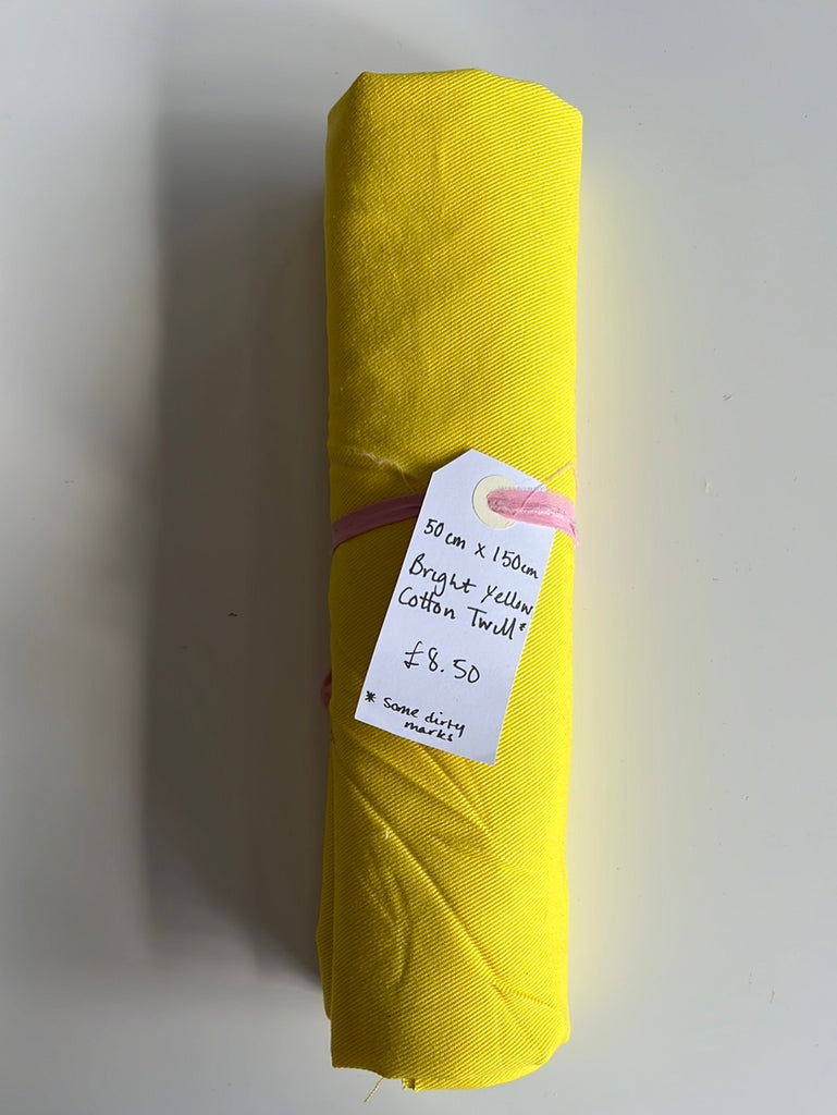 Bright Yellow Cotton Twill Remnant