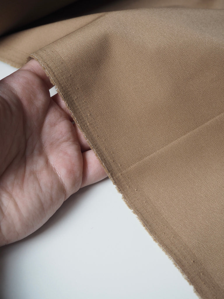 Camel Stretch Crepe-Backed Twill