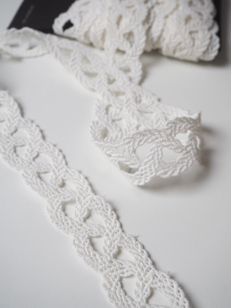 Ivory Braided Rope Lace Trim 30mm