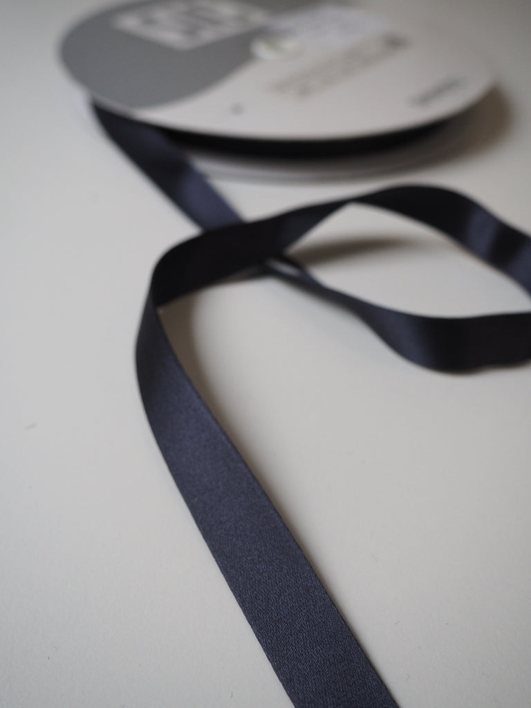 Shindo Midnight Thick Double-Faced Satin Ribbon 15mm