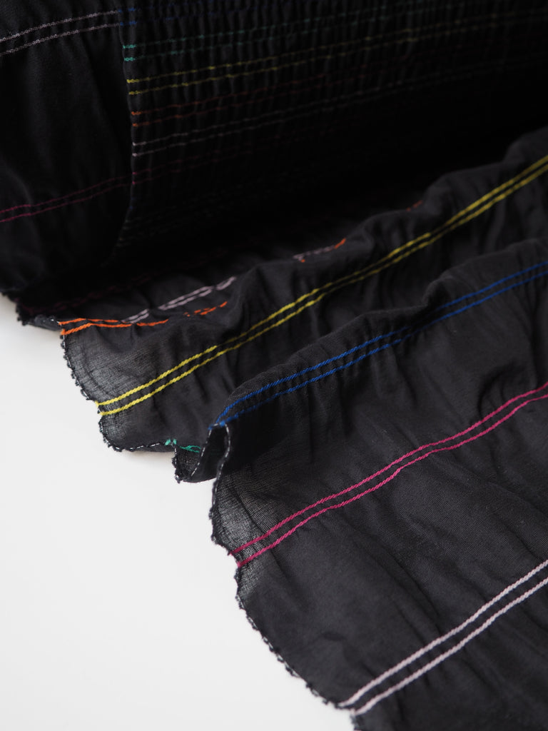 Black + Rainbow Degrading Stripe Cotton (Per Piece)