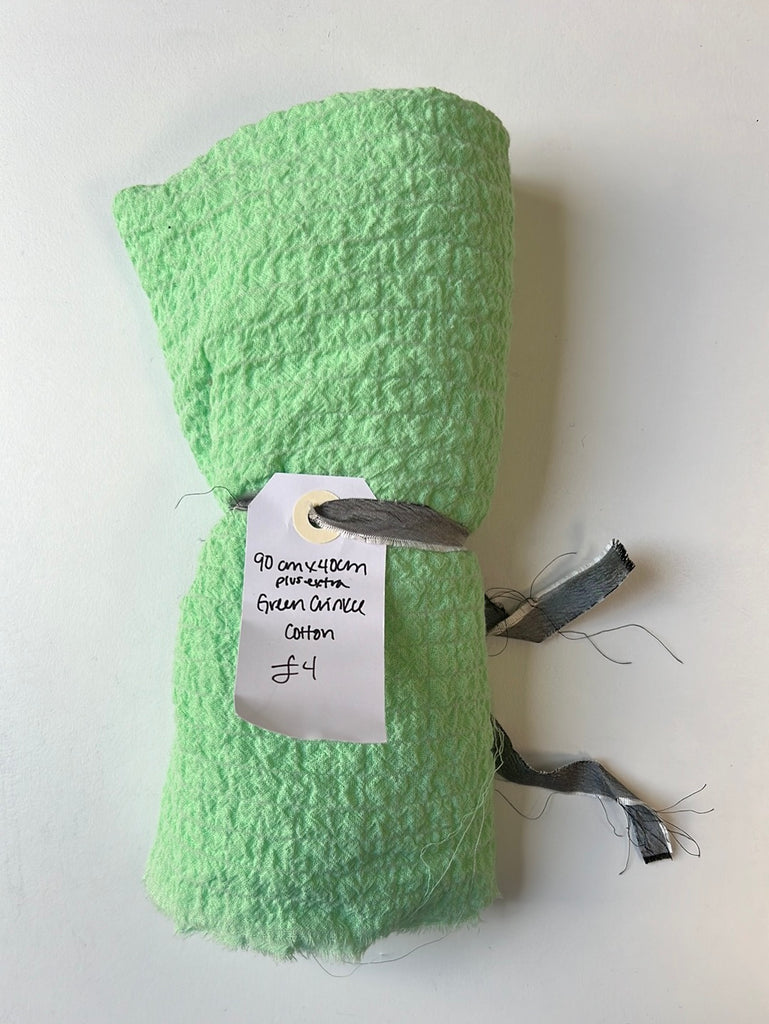 Green Crinkle Cotton Remnant