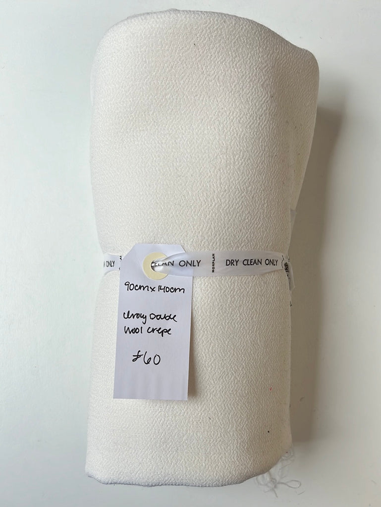 Ivory Double Wool Crepe Remnant