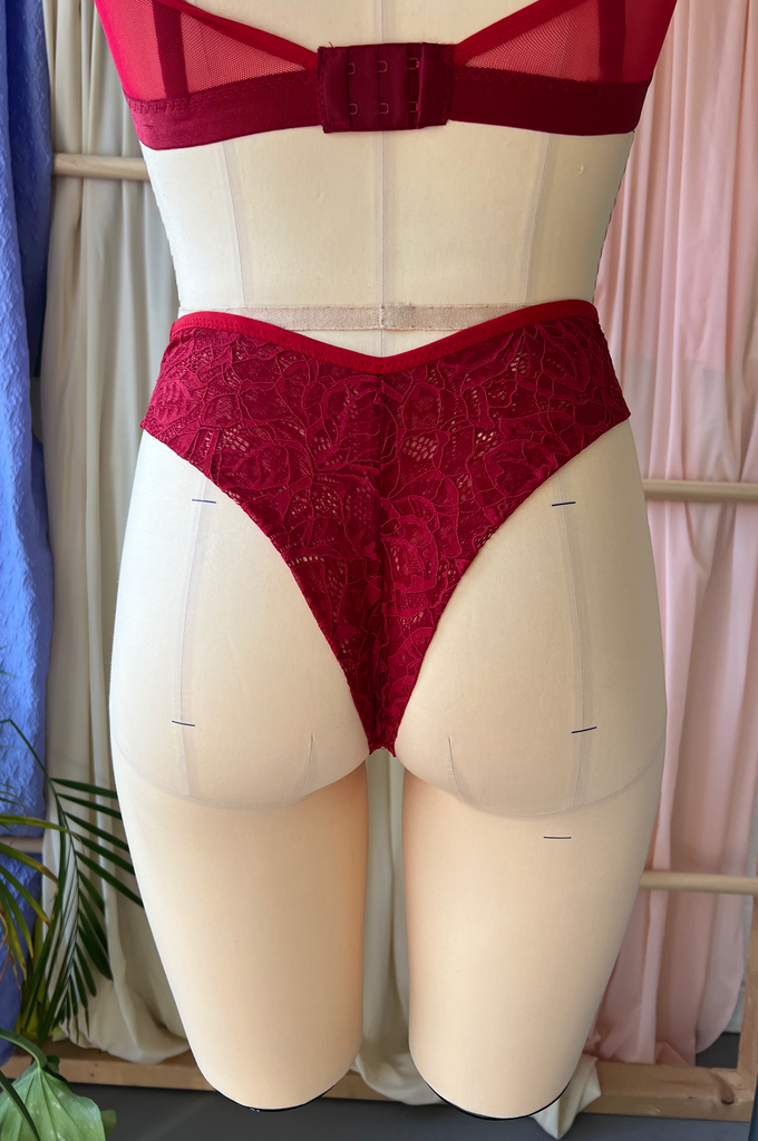 Red Lace Brazilian Brief Kit