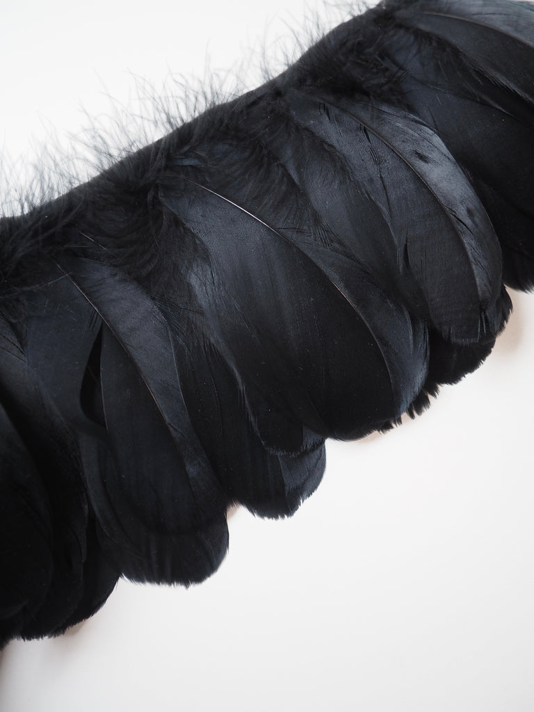 Black Goose Feather Fringing