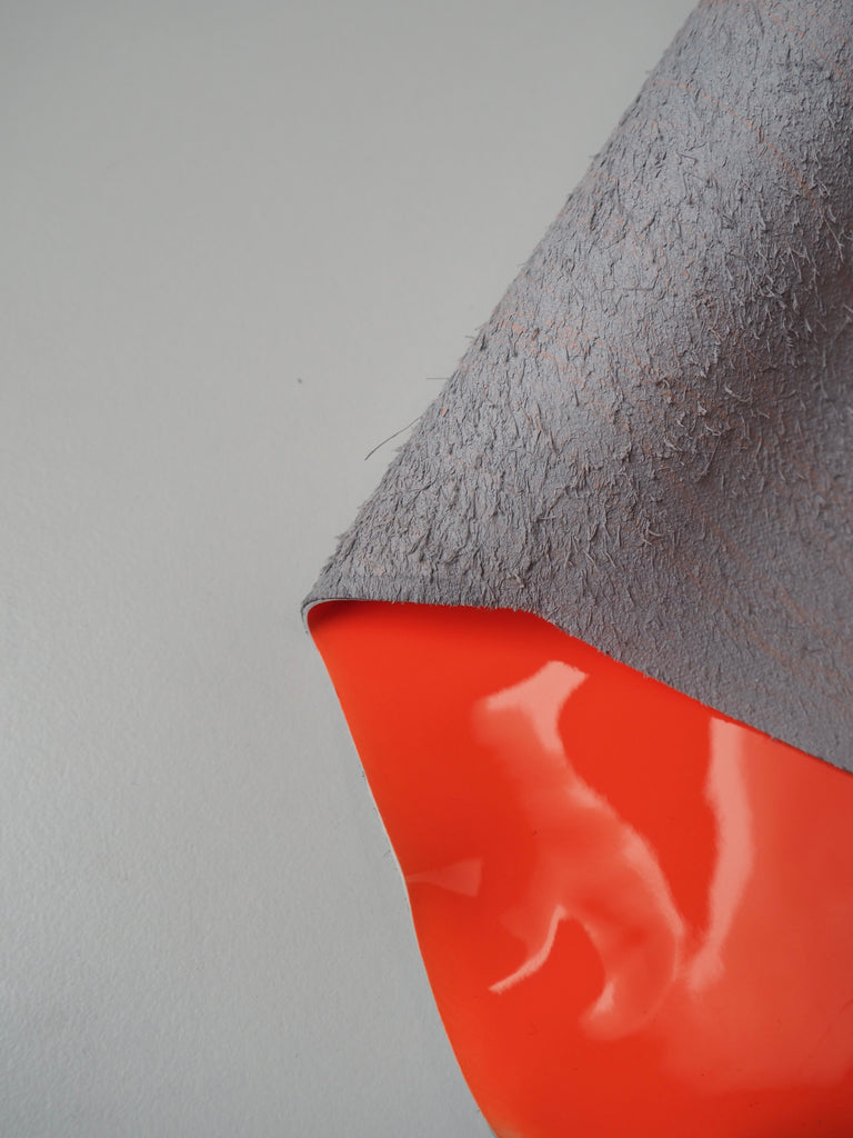 Neon Orange Patent Cowhide Leather