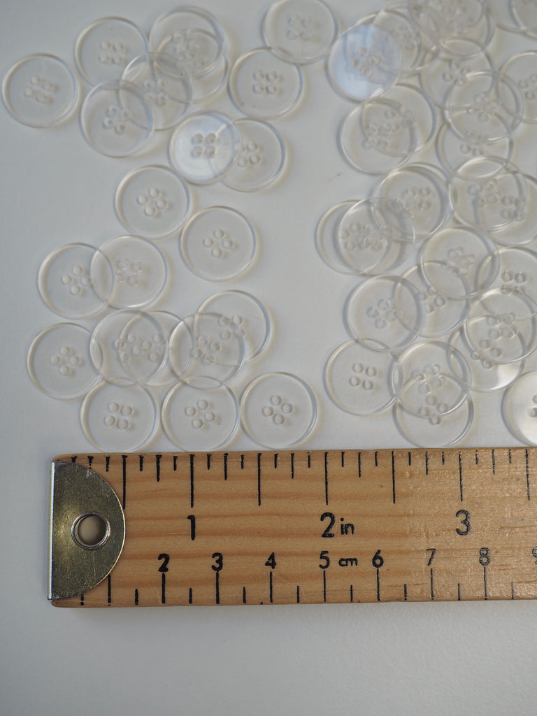 Clear Plastic Button 15mm