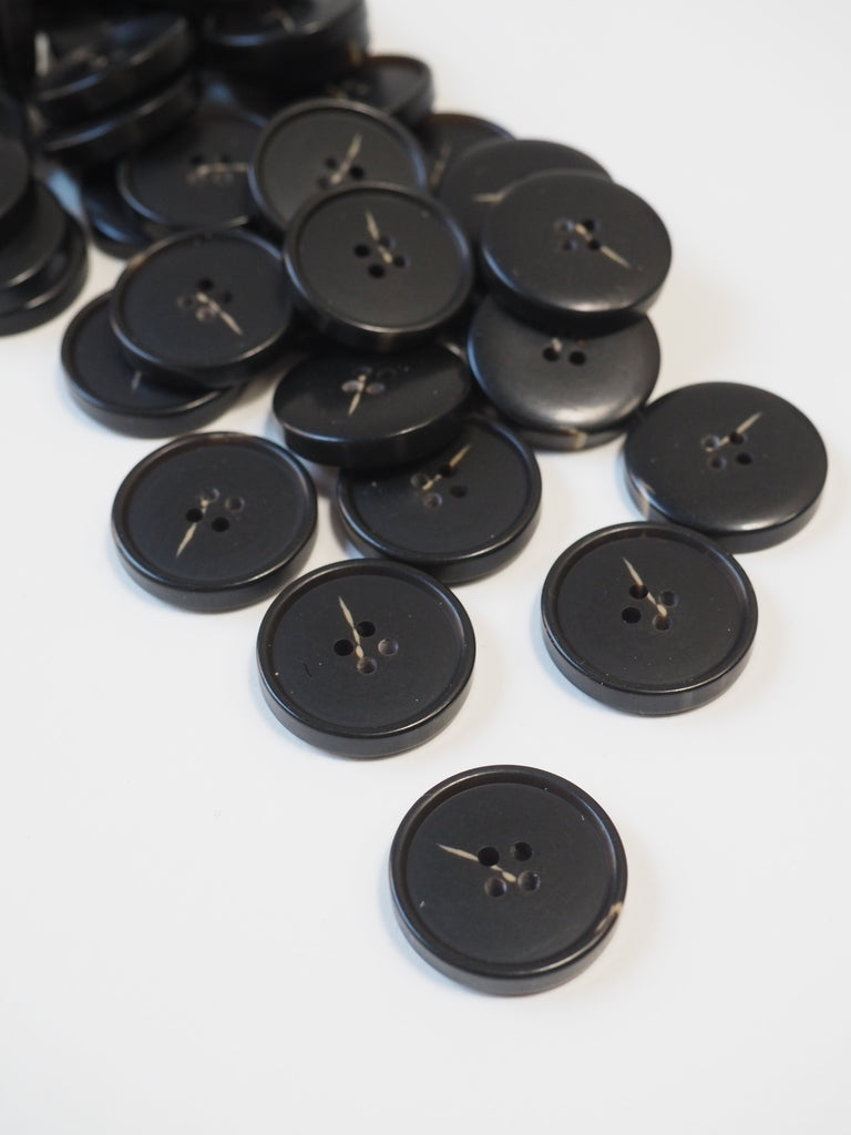 Dark Faux-Horn Plastic Button 20mm