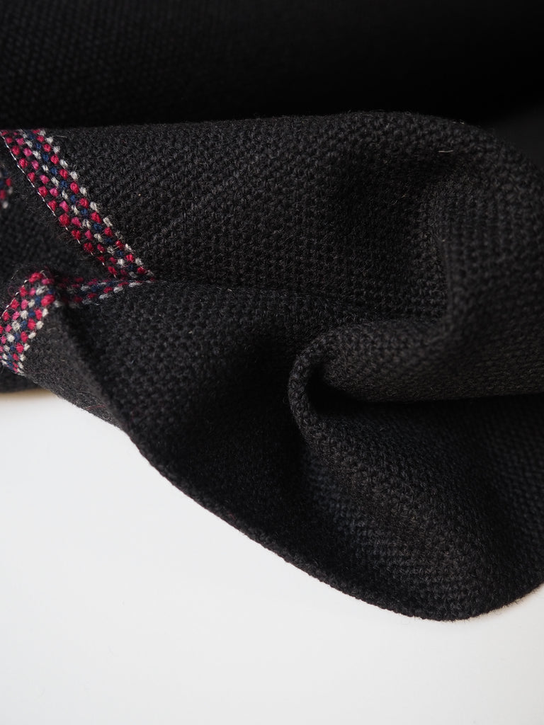 Black Basketweave Wool