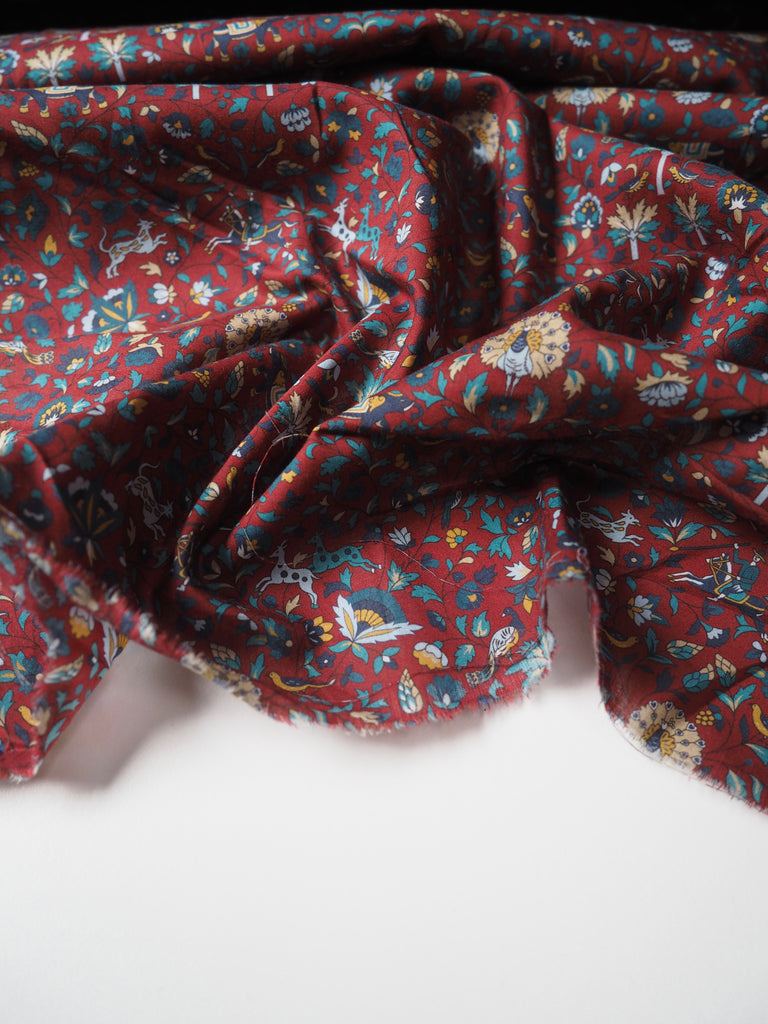 Liberty Burgundy Imran Tana Cotton Lawn