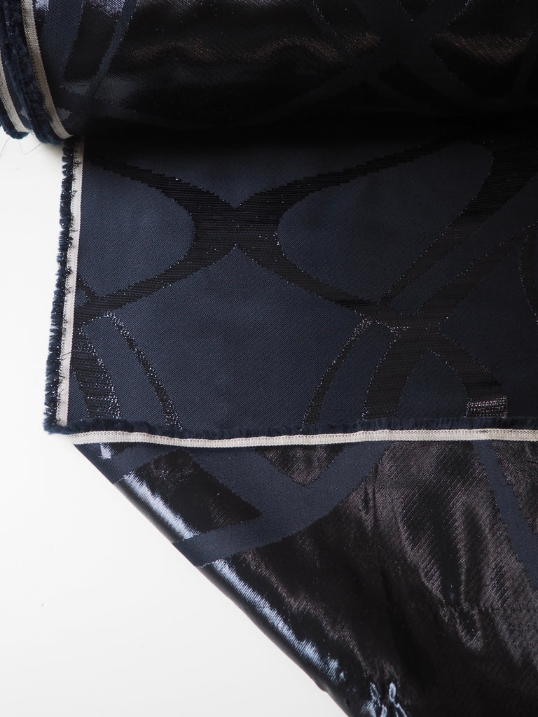 Midnight Swirl Metallic Jacquard