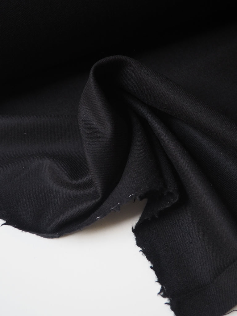 Black Cashmere Wool Twill