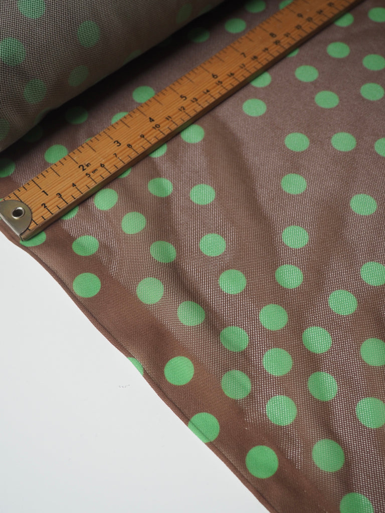 Lime Polka Dot Stretch Mesh