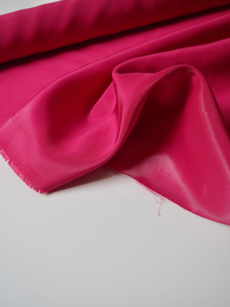 Hot Pink Viscose Satin Twill