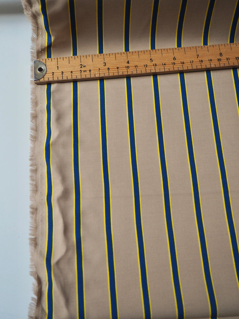 Blue + Yellow Stripe Lightweight Twill