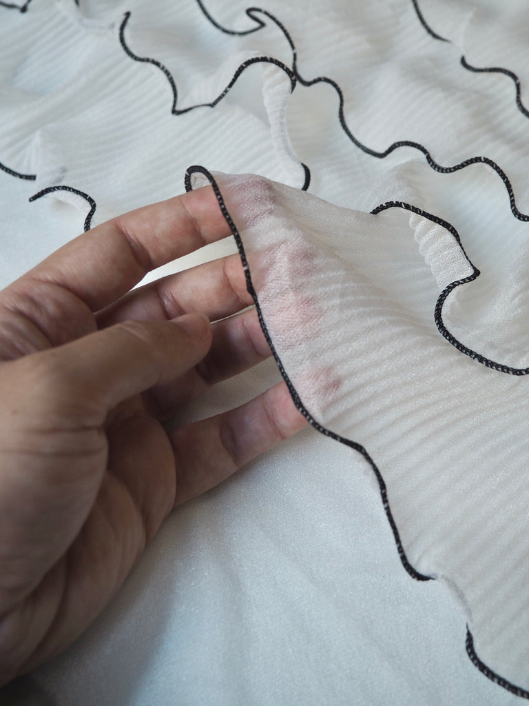 Monochrome Tiered Ruffle Plissé