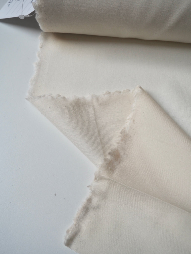 Cream Brushed Wool Twill