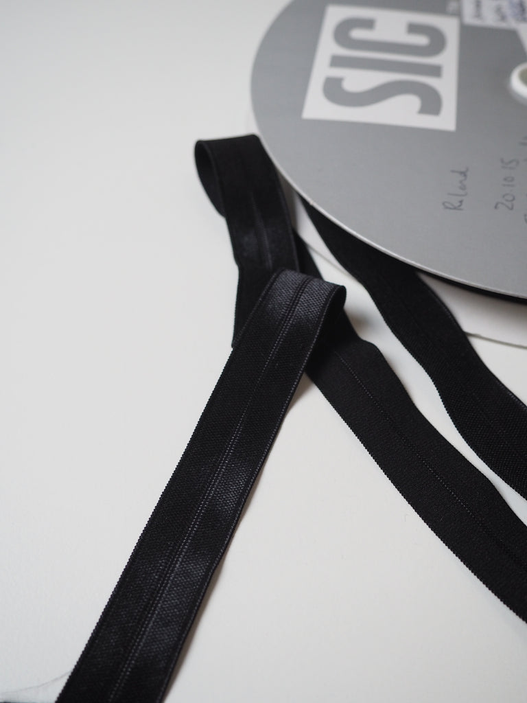 Shindo Black Satin Fold-Over Elastic 18mm