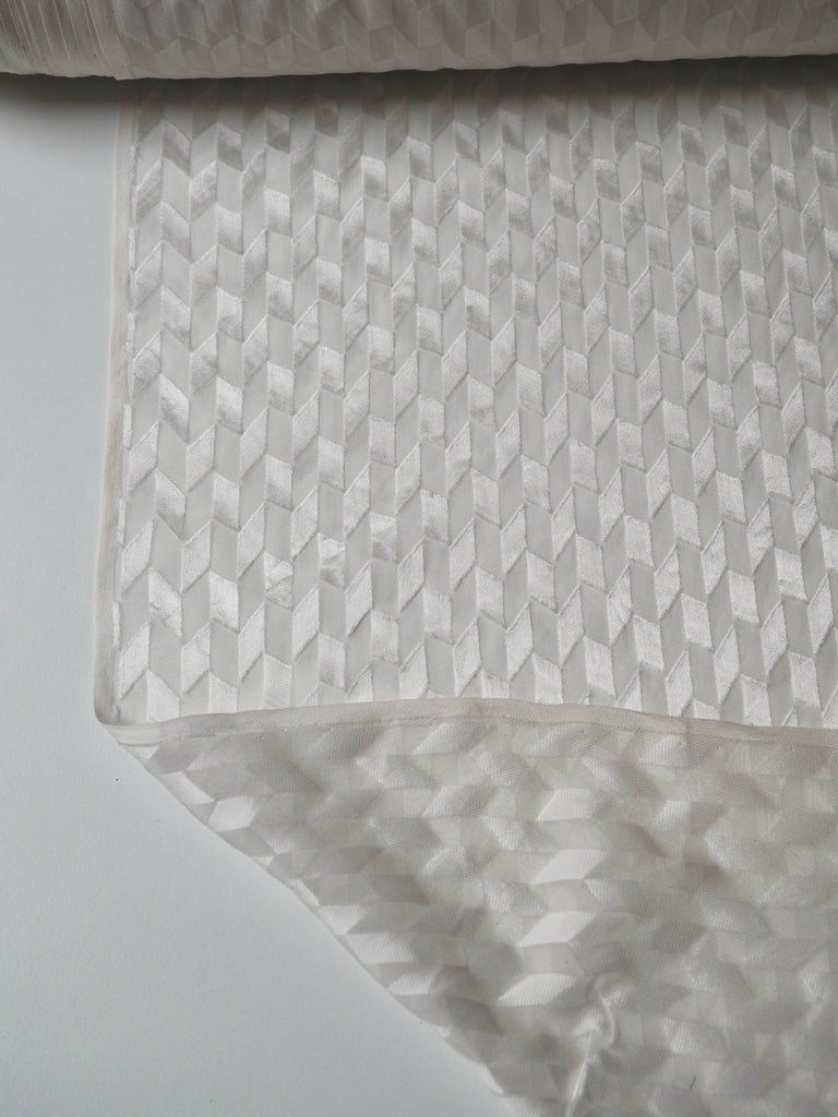 Ivory Burnout Silk Chiffon