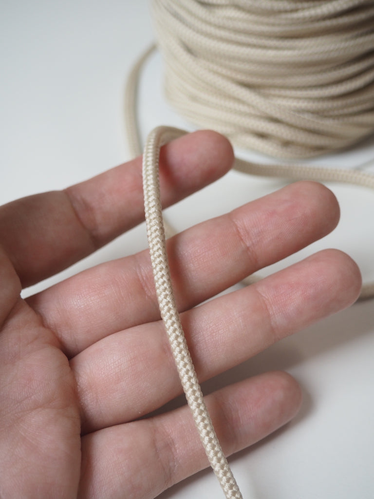 Shiny Cream Braided Cord 5mm