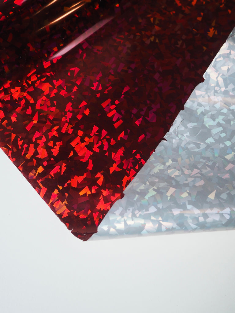 Red Holographic Confetti Heat Transfer Foil