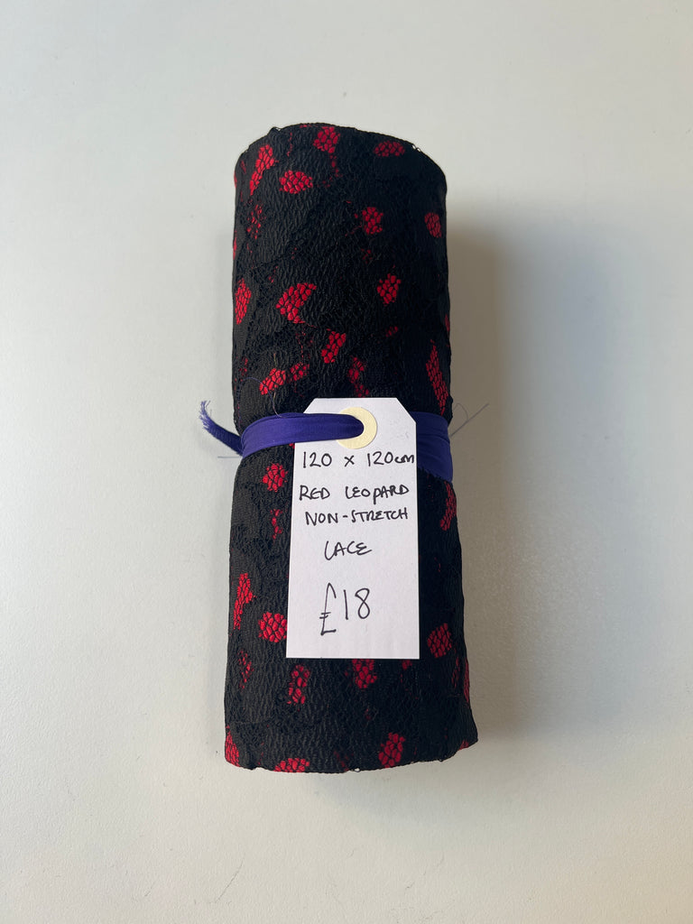 Red Leopard Lace Remnant