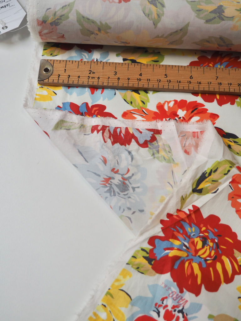 Rainbow Peony Stretch Cotton Poplin