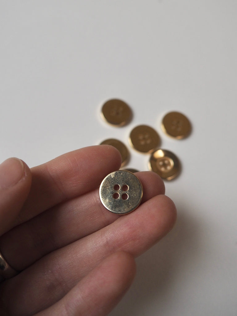 Gold Thick-rimmed Buttons 15mm/24L