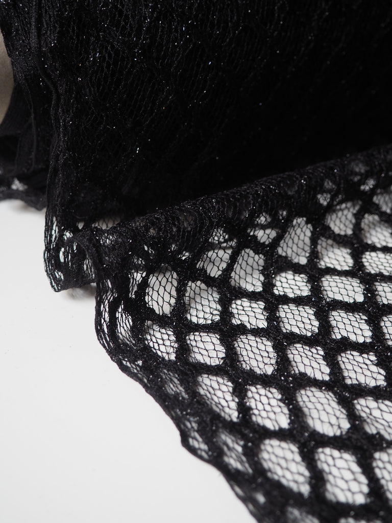 Black Lurex Honeycomb Lace