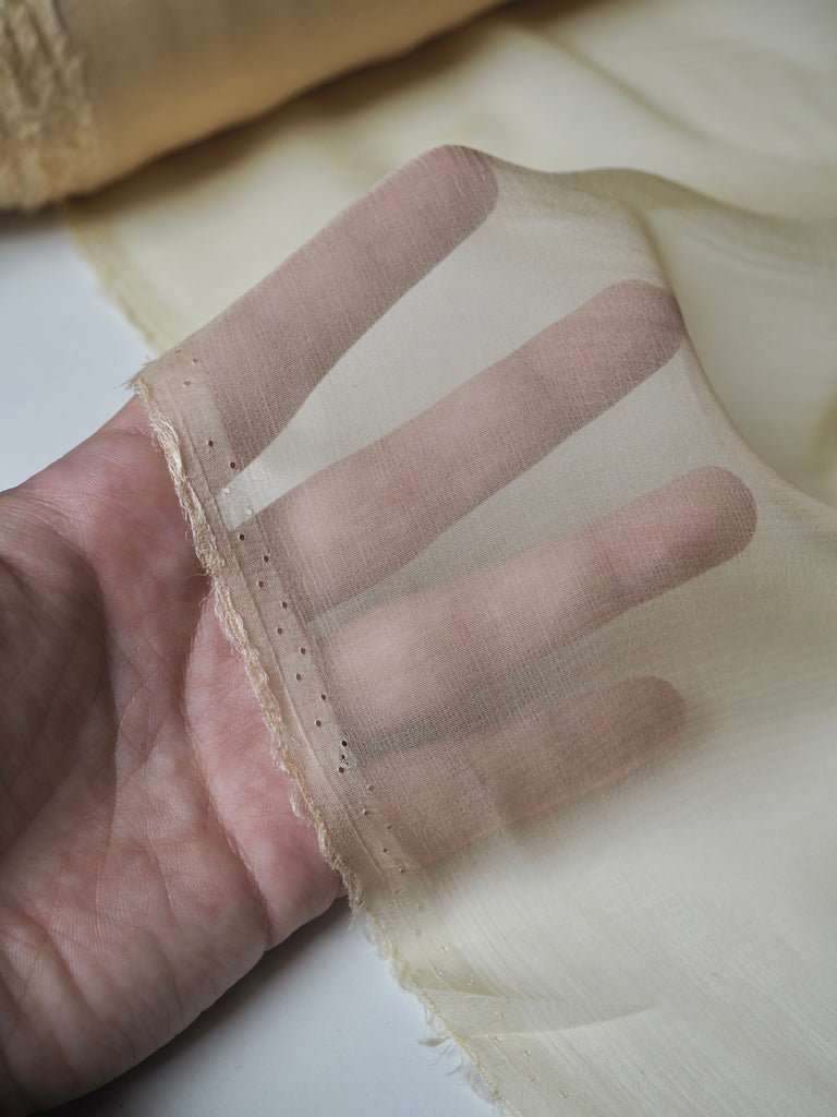 Pale Yellow Silk Chiffon