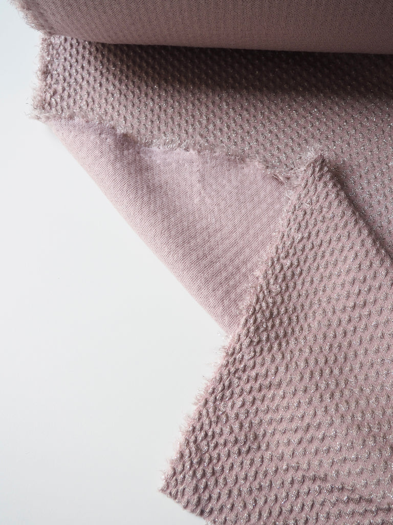 Dusky Pink Lurex Jacquard Jersey