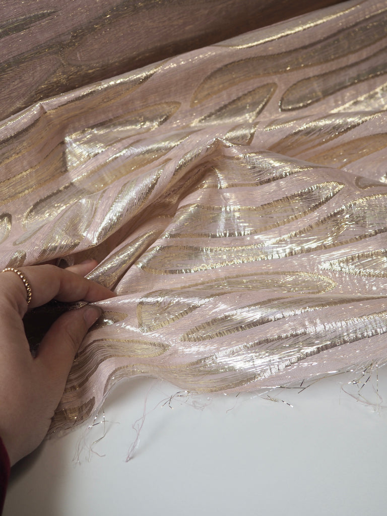 Blush + Gold Metallic Zebra Double Organza