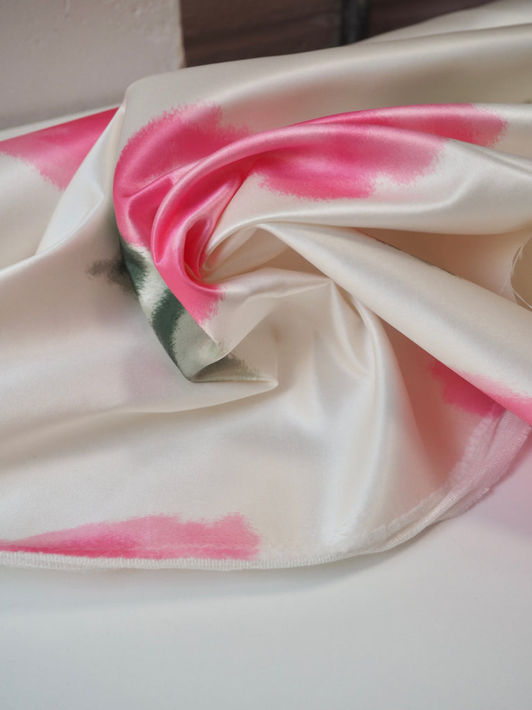 Pink Warp Rose Interfaced Satin