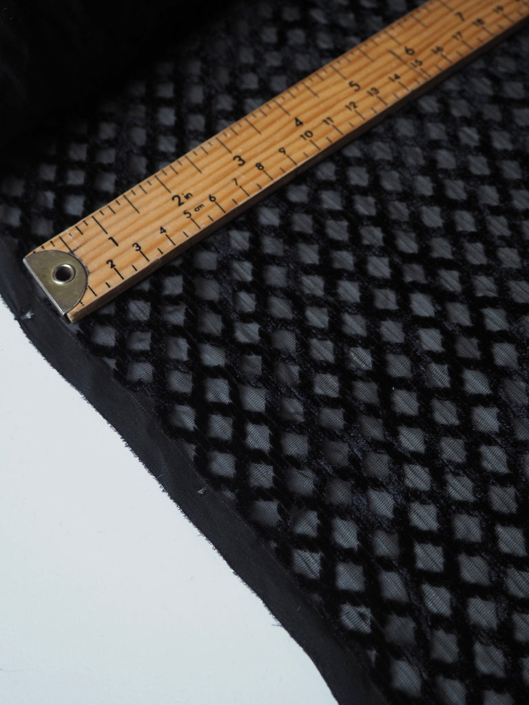 Black Lattice Velvet Chiffon