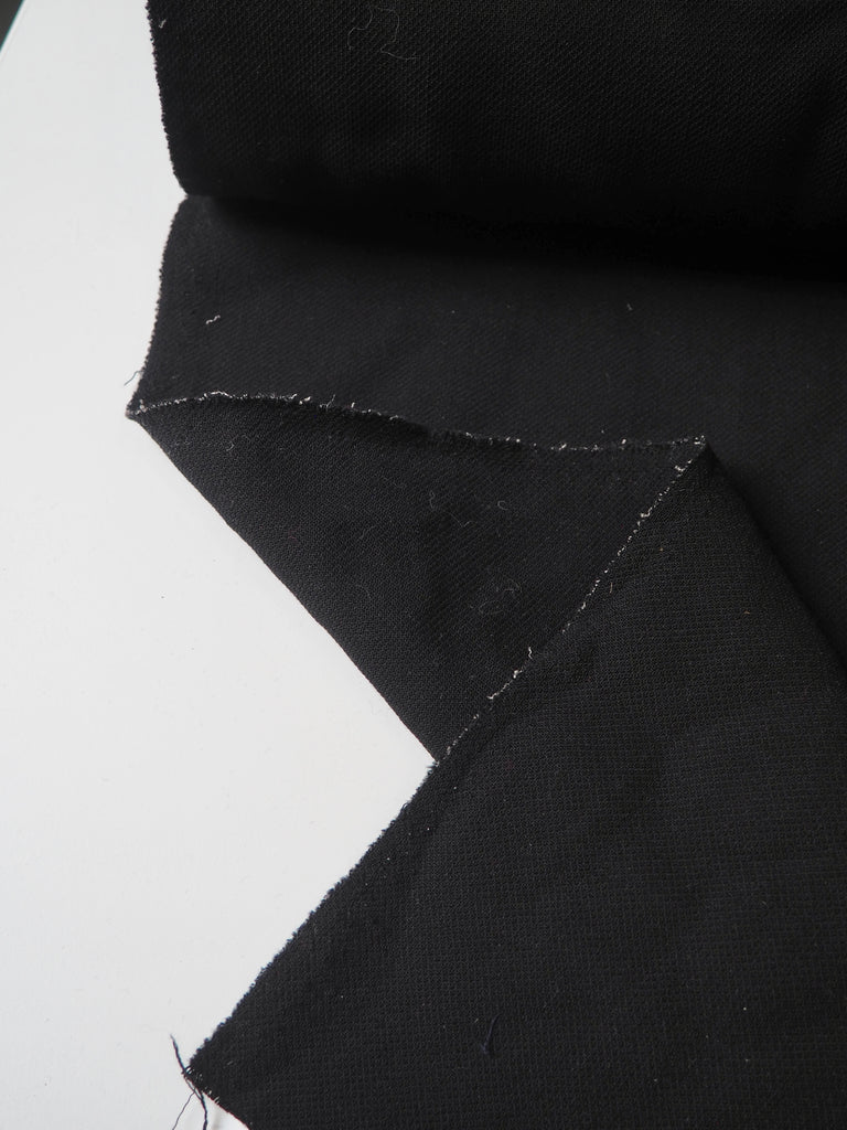 Black Heavy Double Wool Crepe