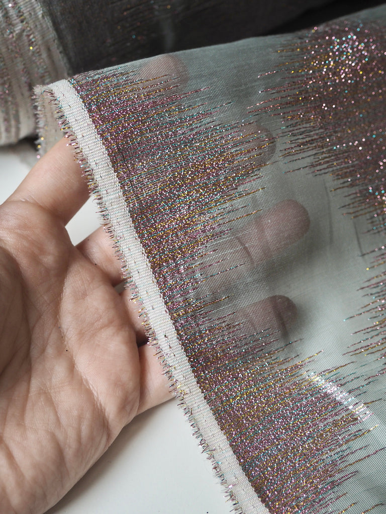 Pastel Rainbow Diamond Metallic Organza