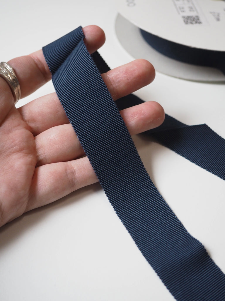 Shindo Navy Grosgrain Ribbon 25mm