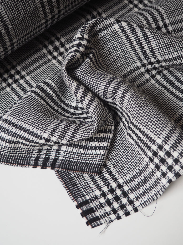 B+W Check Linen/Cotton Jacquard