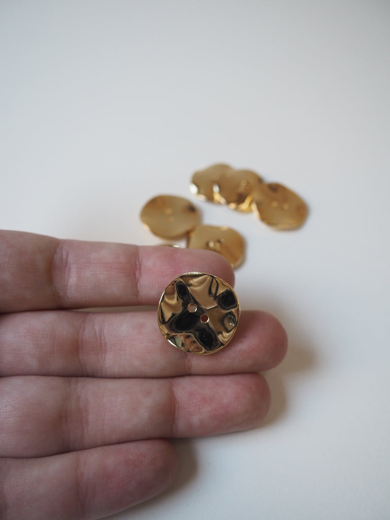 Gold Ripple Buttons 20mm