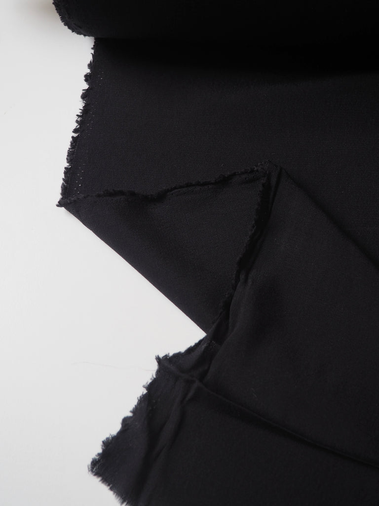 Black Lightweight Viscose Crepe