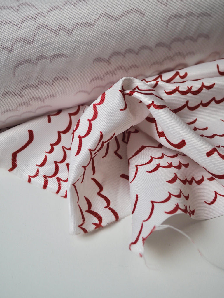 Red Wave Satin Faille