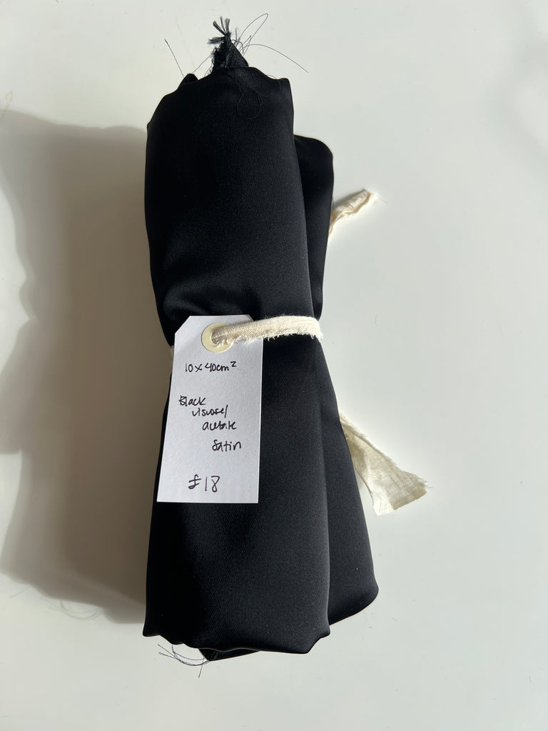 Black Viscose/Acetate Satin Remnant