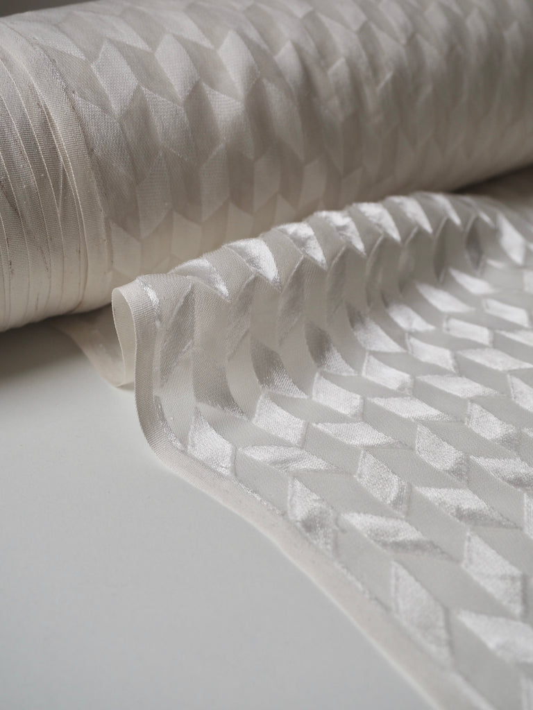 Ivory Burnout Silk Chiffon