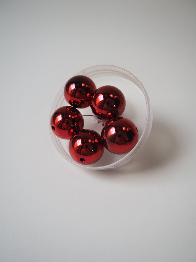 Metallic Red Beads 20mm