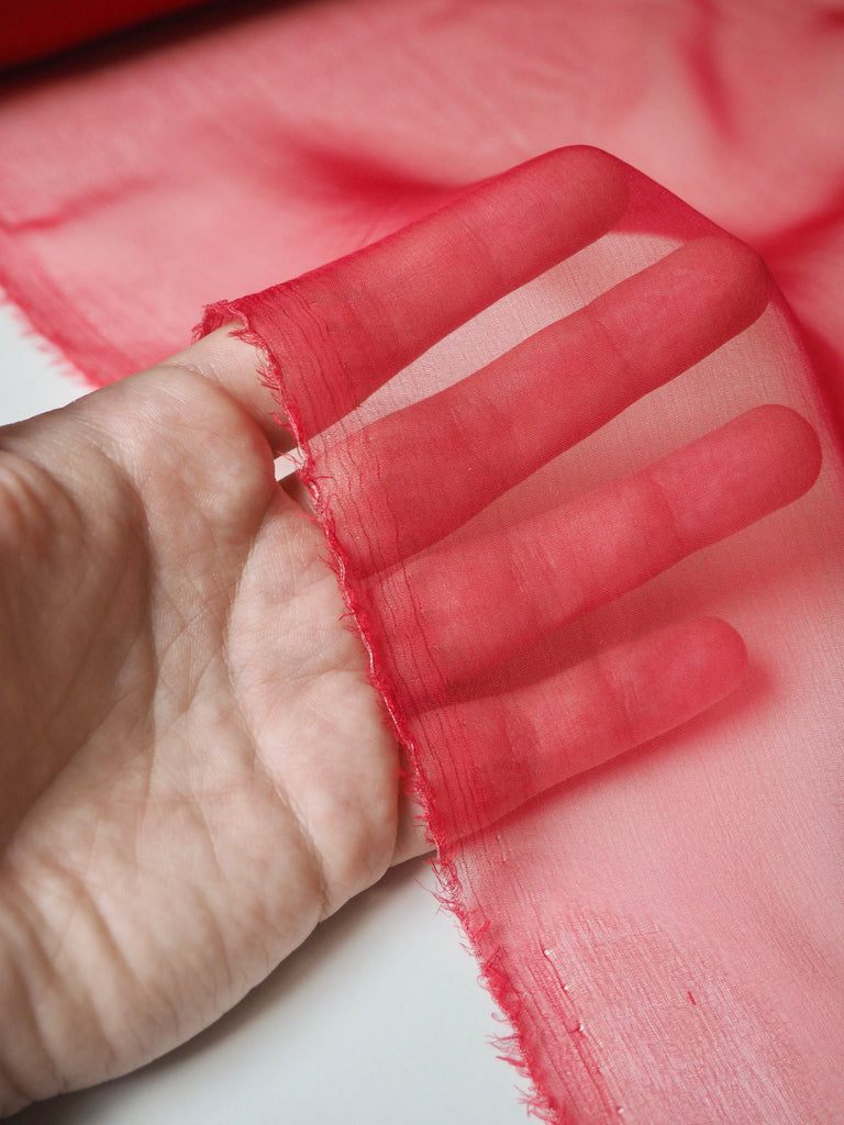 Ruby Red Silk Chiffon